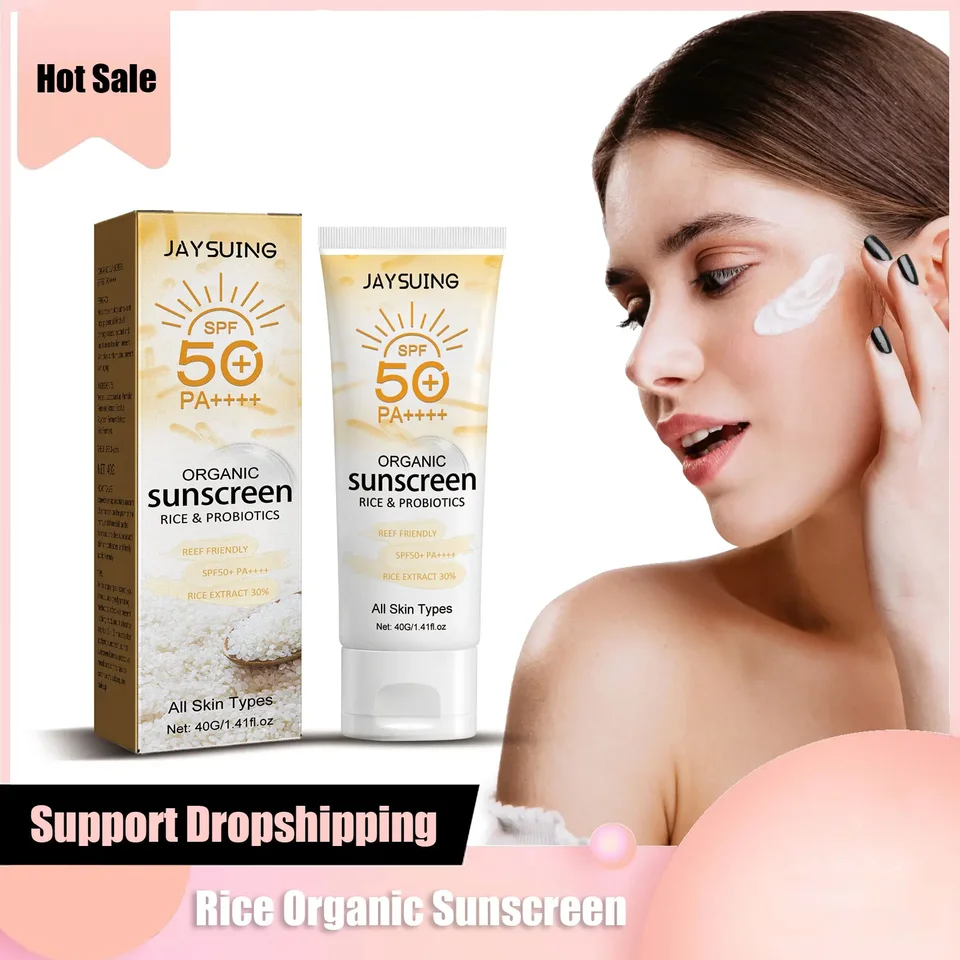 SPF 50 osviežujúce opaľovacie krémy Probiotické ryže organické bivo-ensting izolát ultrafialové lúče nepremokavá tvár UV ochrana proti tváre Sunblock