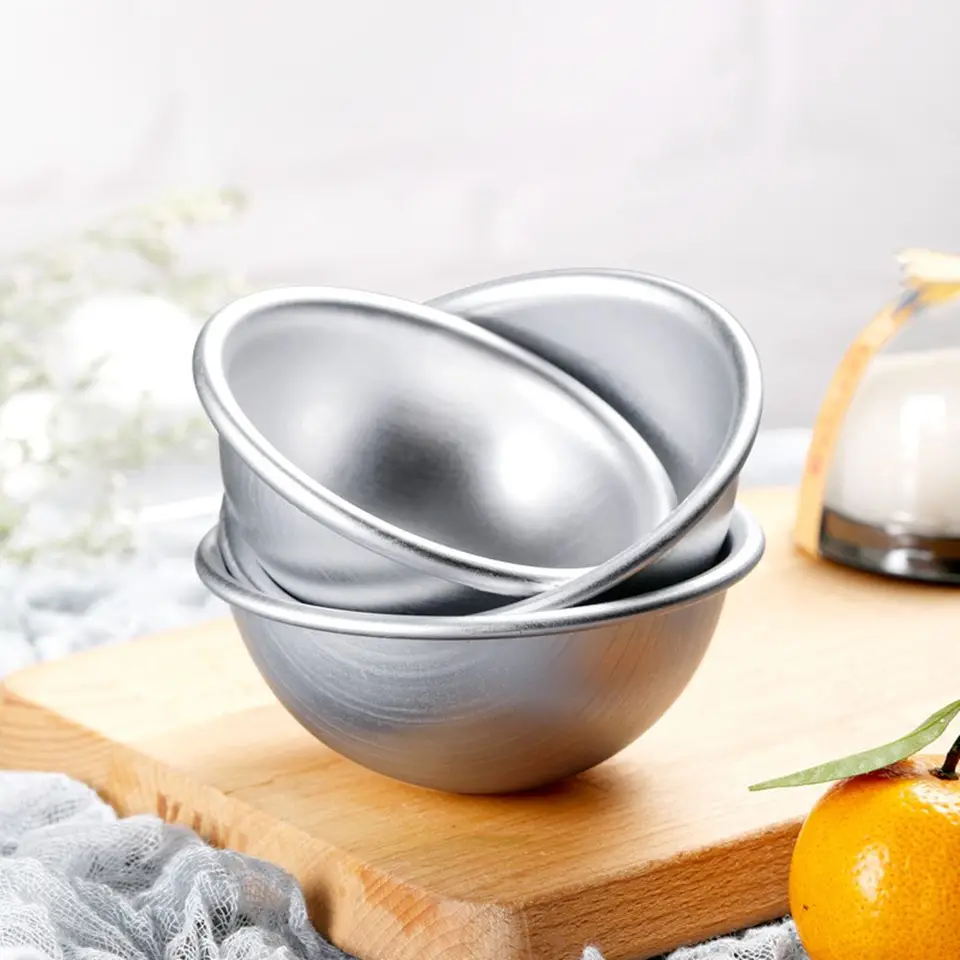 Sphere Bath Half Round Daifuku Dessert Pan Tin Pečenie 3D hliníková guľa Mochi form