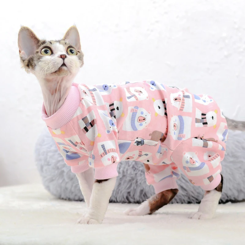 Sphynx Cat oblečenie roztomilé bavlnené mačiatko mačiatko kombinézy mačacie teplé mačky mikiny kostýmy pre spinx devon mačka ropa para gato gato