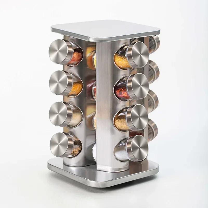 Spice Jar 430 z nehrdzavejúcej ocele Rotujúce korenisté nádoby Set korenie Jar Herb & Spice Tools Nové kuchynské zásoby