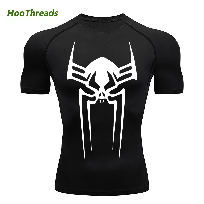 Spider Graphic Compression Tirls for Men Gym Posad Cvičenie Rash Guard Atletic Undershirts Baselayers Summer Quick Dry Trsh Tops