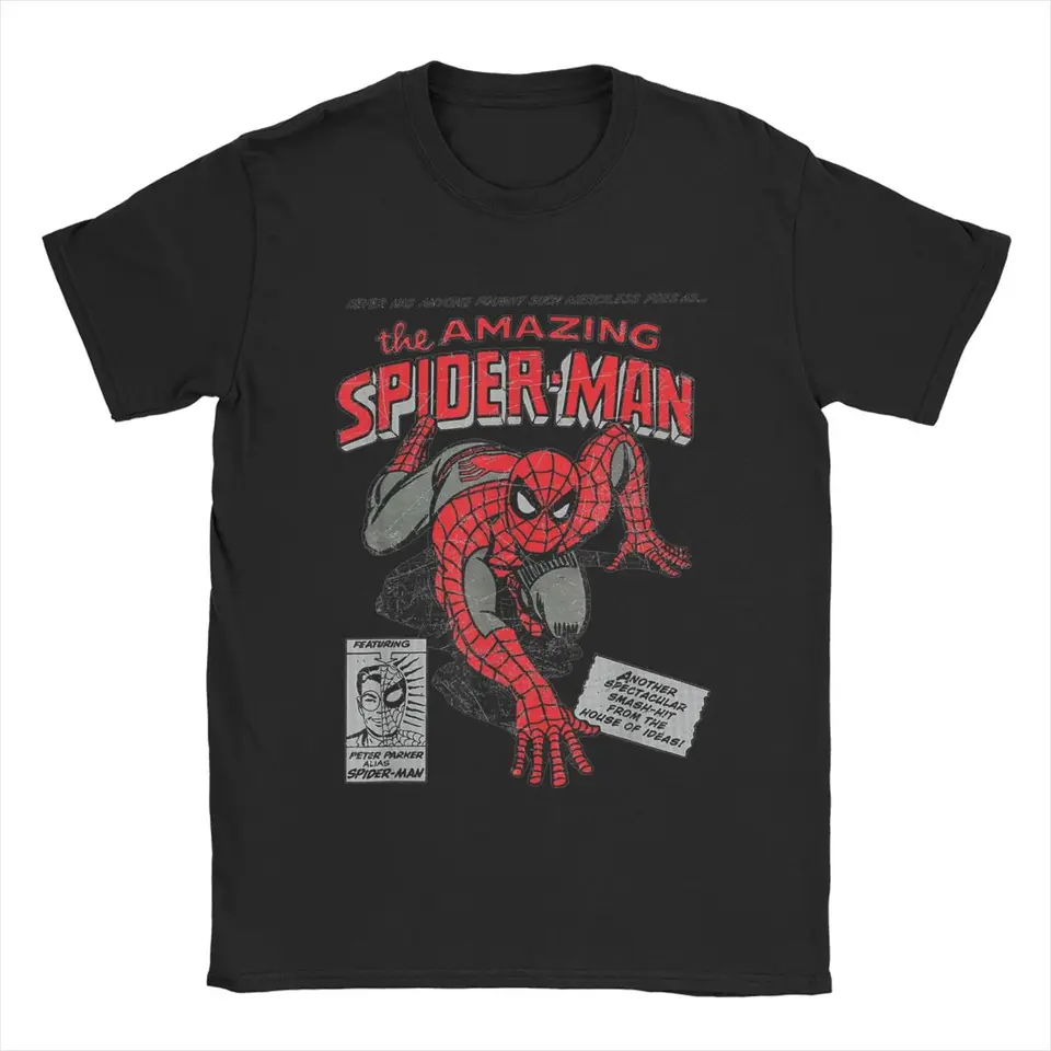 Spider-Man Spiderman film Retro Comic Men T tričká Kreatívne odpaliská okrúhle krk tričko 100% bavlnené narodeniny darčeky