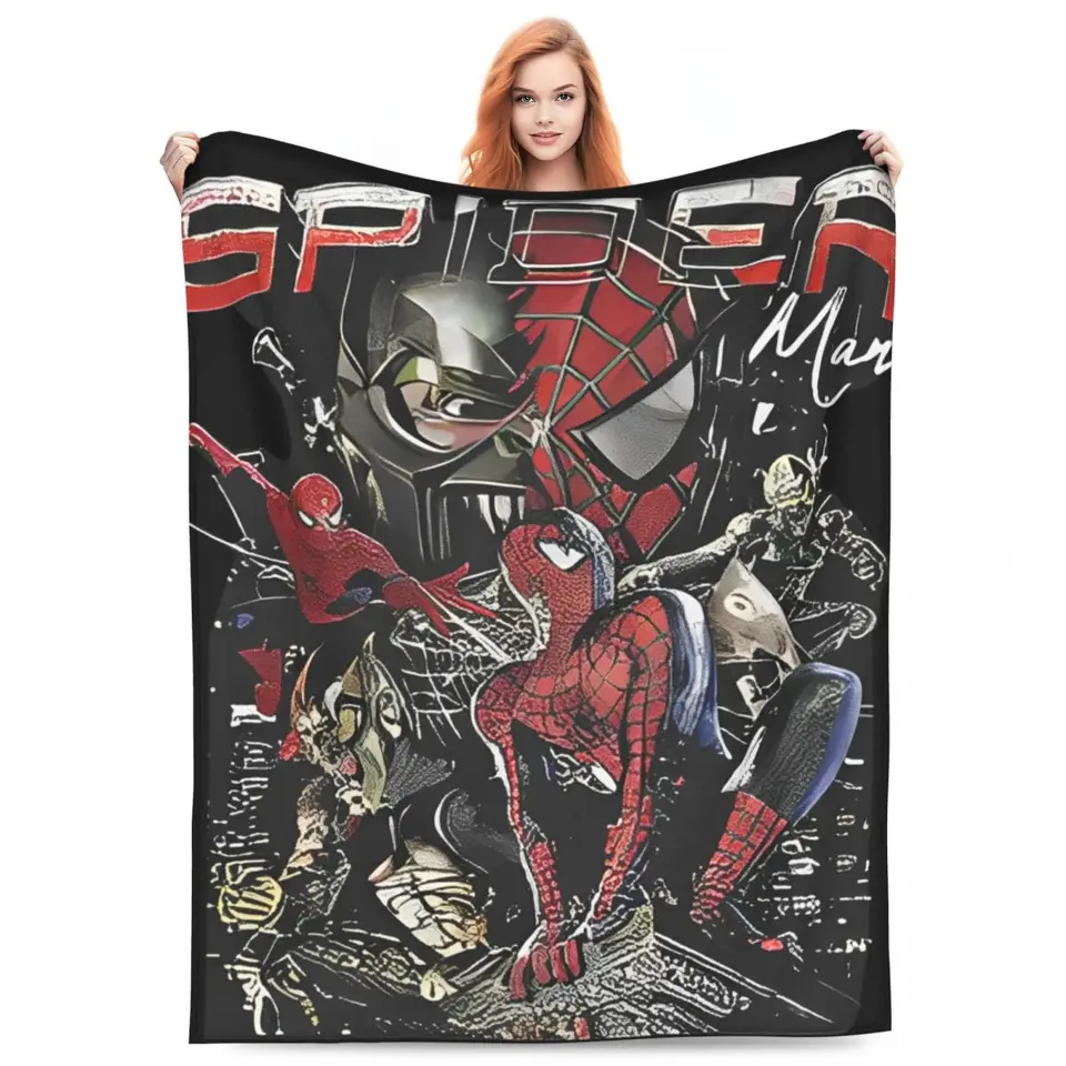 Spider-Man spiderman super mäkké prikrývky kemping kemping plyšový hod hrote prikrývky vtipné gaučové stoličky flanel lôžko posteľná pohovka
