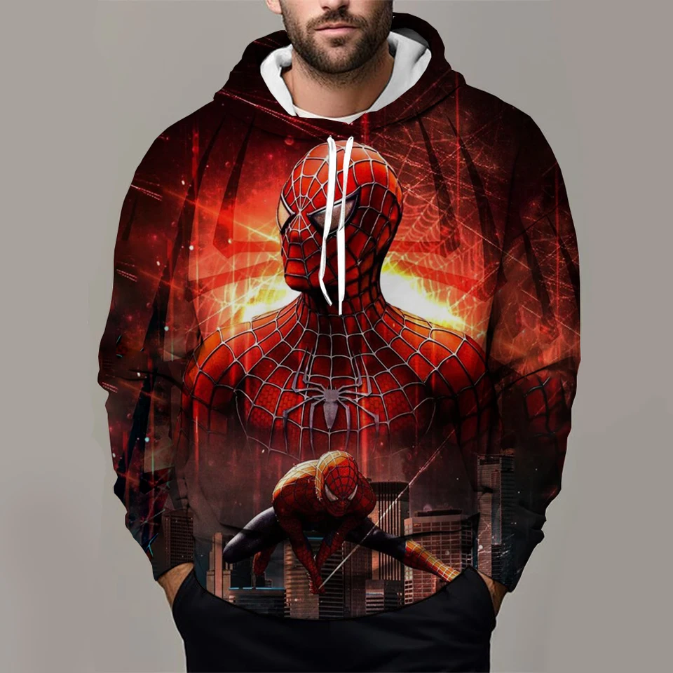 Spiderman Boys Dievčatá mikiny Marvel Pánske mikiny 3D tlačené pullover Superhrdinské mužské mikiny prerozdelené pánske oblečenie