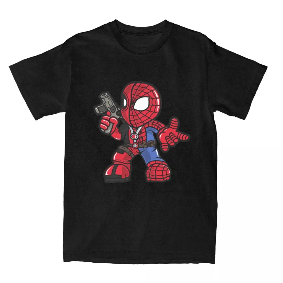 Spiderman Deadpool Mash Up T Tirls Streetwear Vintage Men Ženy bavlna nadmerne nadmerne harajuku krátky rukáv zábavné roztomilé topánky