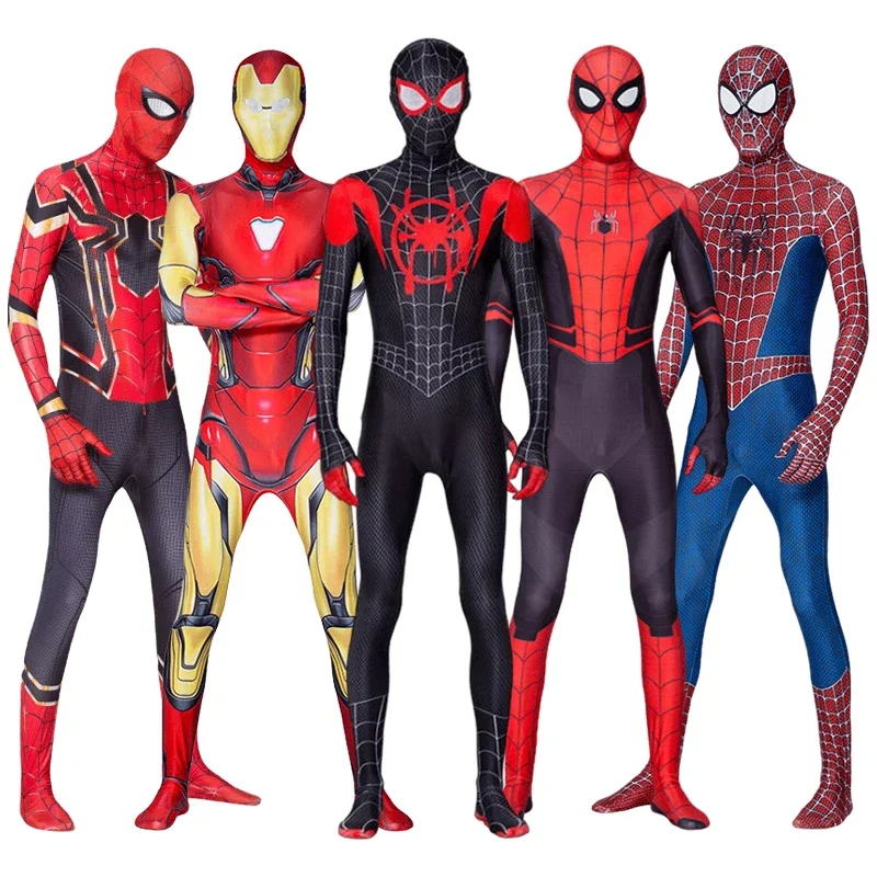 Spiderman kostým Spider Man Black Panther Iron Man Spider Gwen Cosplay zentai kombinézy kombinézy Halloween kostým dospelých dospelých dieťa