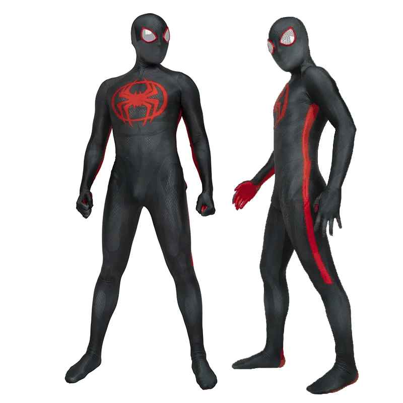 Spiderman naprieč pavúkom verš míľ Morales Cosplay skríning spandex dospelých chlapcov Halloween kostým Party zenti luxusné šaty