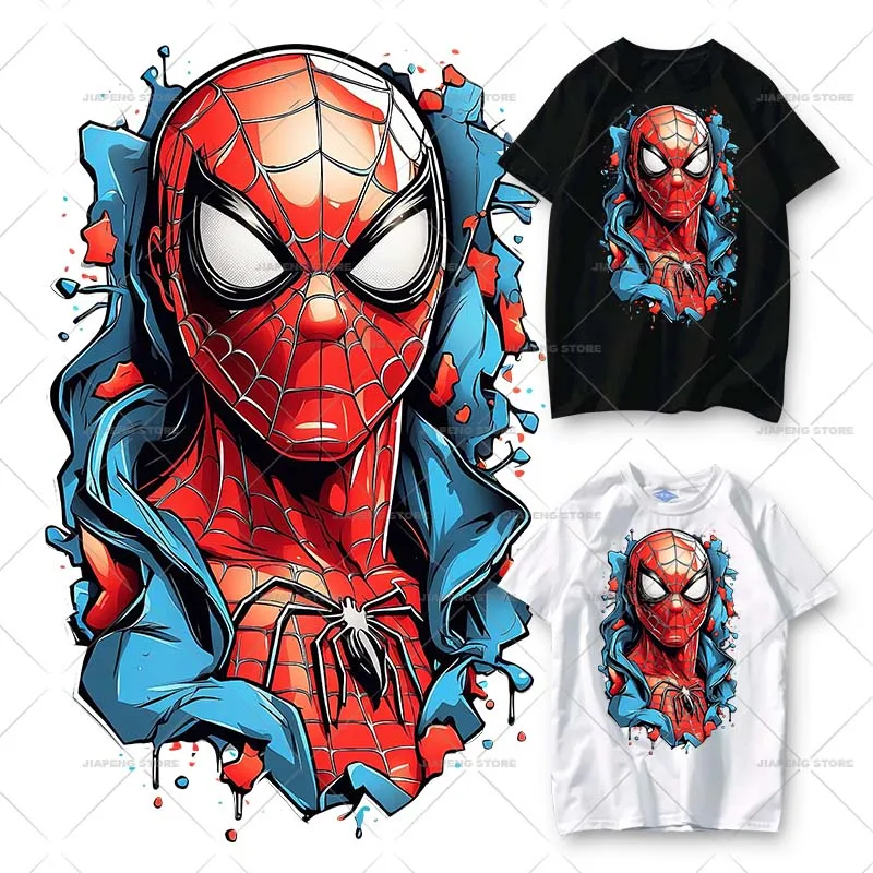 Spiderman Patch Spider Punk Teat Prevody pre odevy Cool Hero Print Vinyl Stupeters