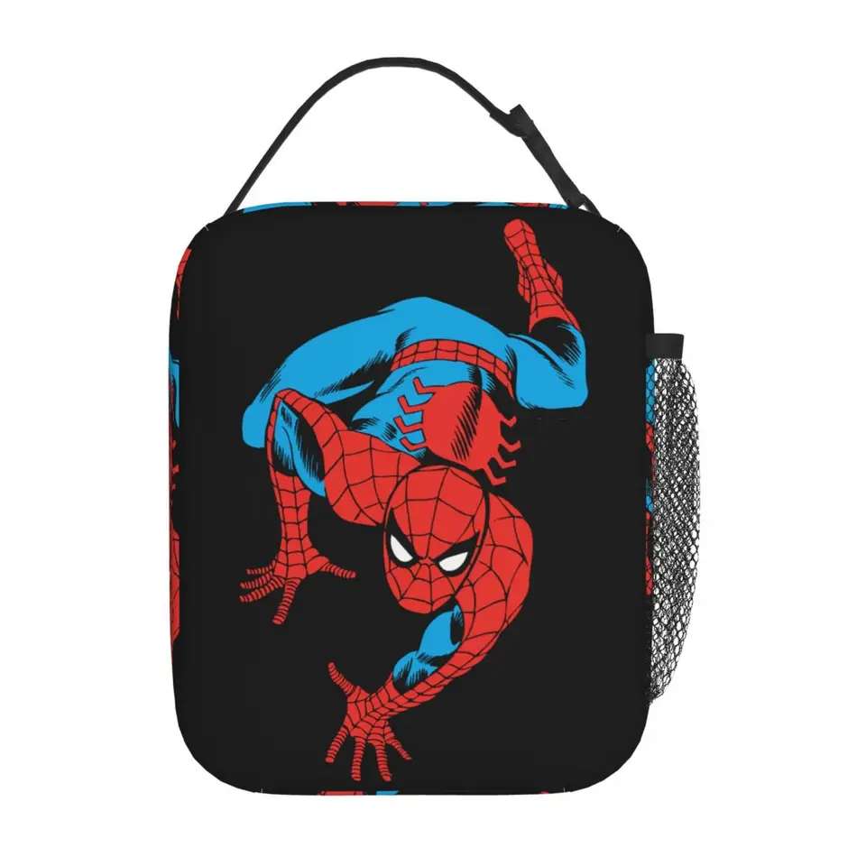 Spiderman Spider Man Izolovaný obedový taška Termálne jedlá nádoba Spider-Man Neprest Tote Lunch Box Bento Petžer Outdoor Outdoor