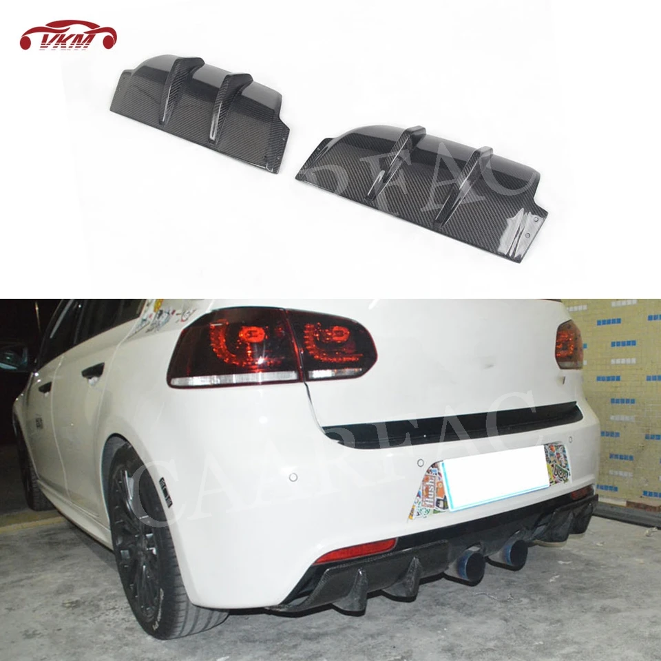 Spiler rozptyľovače rozptyľovačov zadných lipiek z uhlíkových vlákien pre SPOiler Volkswagen VW Golf 6 VI MK6 R20 2010-2013 FRP