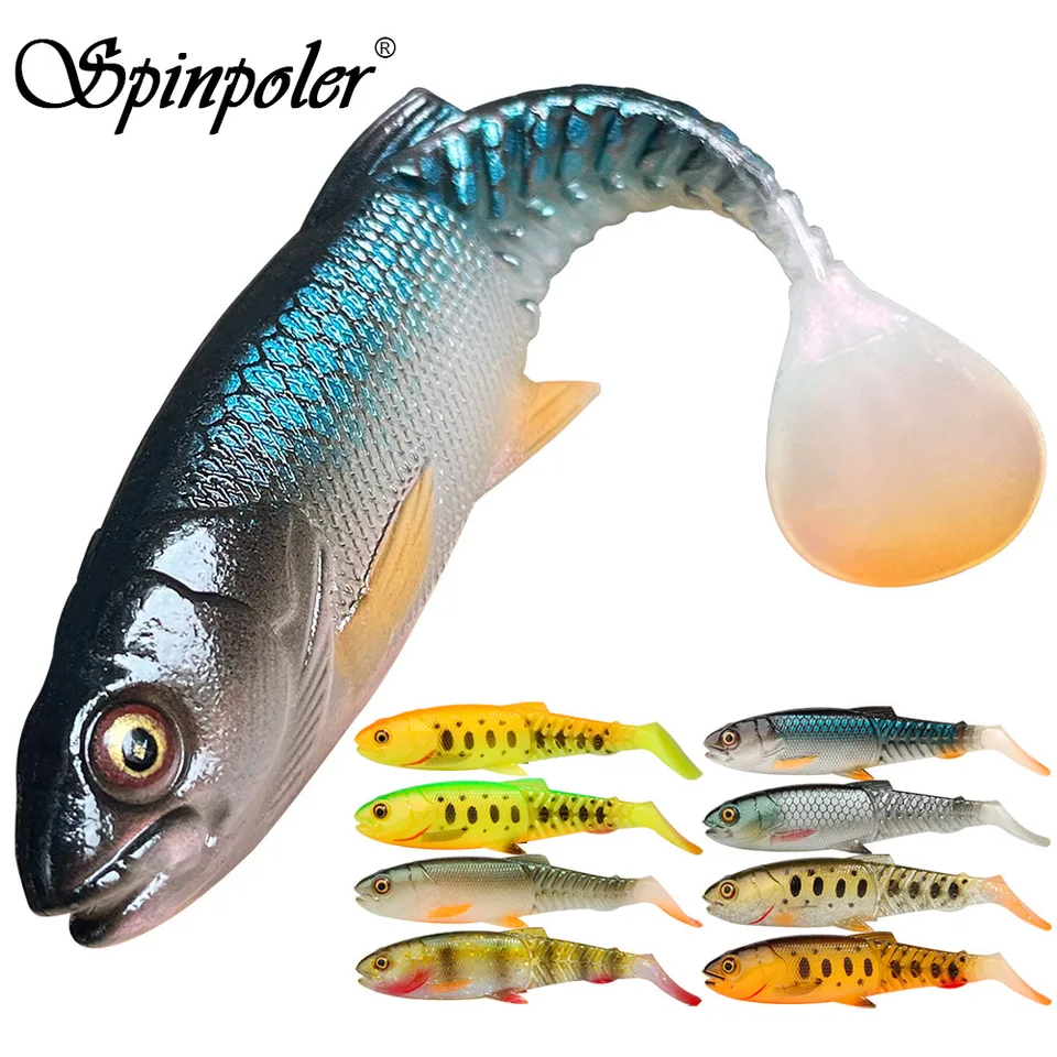 SpinPoler Dravec Soft Lunder Fishing Last Lure 6,5 cm 8,5 cm 10,5 cm 12 cm most Paddle chvost otvorený ústa prípravok na hlavu fit wobbler náčinie