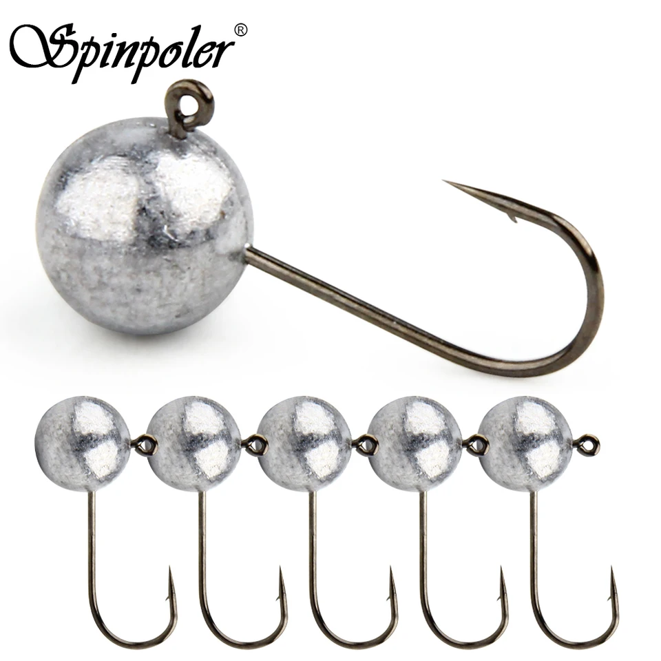 Spinpoler Micro Round Jig Head 0,8g/1,7 g/3,5 g Ultralight Ajing Light Jig Hlava Fishing Háčiky pre AJI/Pávy/diamantové trevelies