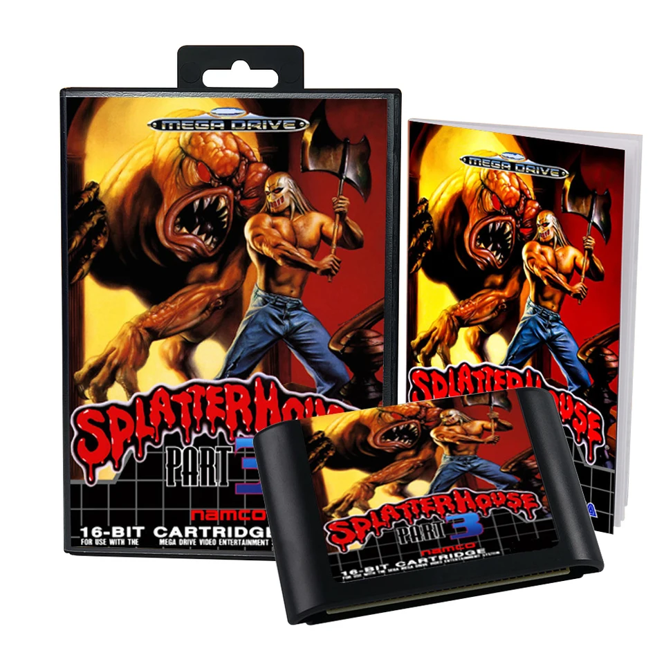 Splatterhouse 3 EUR Cover Game pre Sega MD Mega Drive Genesis Consoles Game Cabtridge Box Manual
