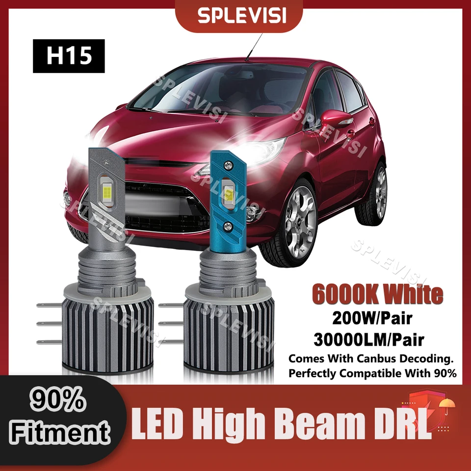 SPLEVISI H15 LED LED VYSOKÉ ZAMESTNANIE/DRL DENNÉ Svetlo pre Ford Fiesta VI MK6 FIESTA MK7 FORD MONDEO V Canbus