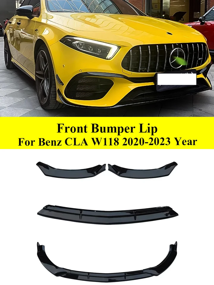 Splitter Lip pre predný nárazník pre Mercedes Benz CLA W118 C118 X118 CLA180 200 220 250 CLA35 45 AMG 2020-2023