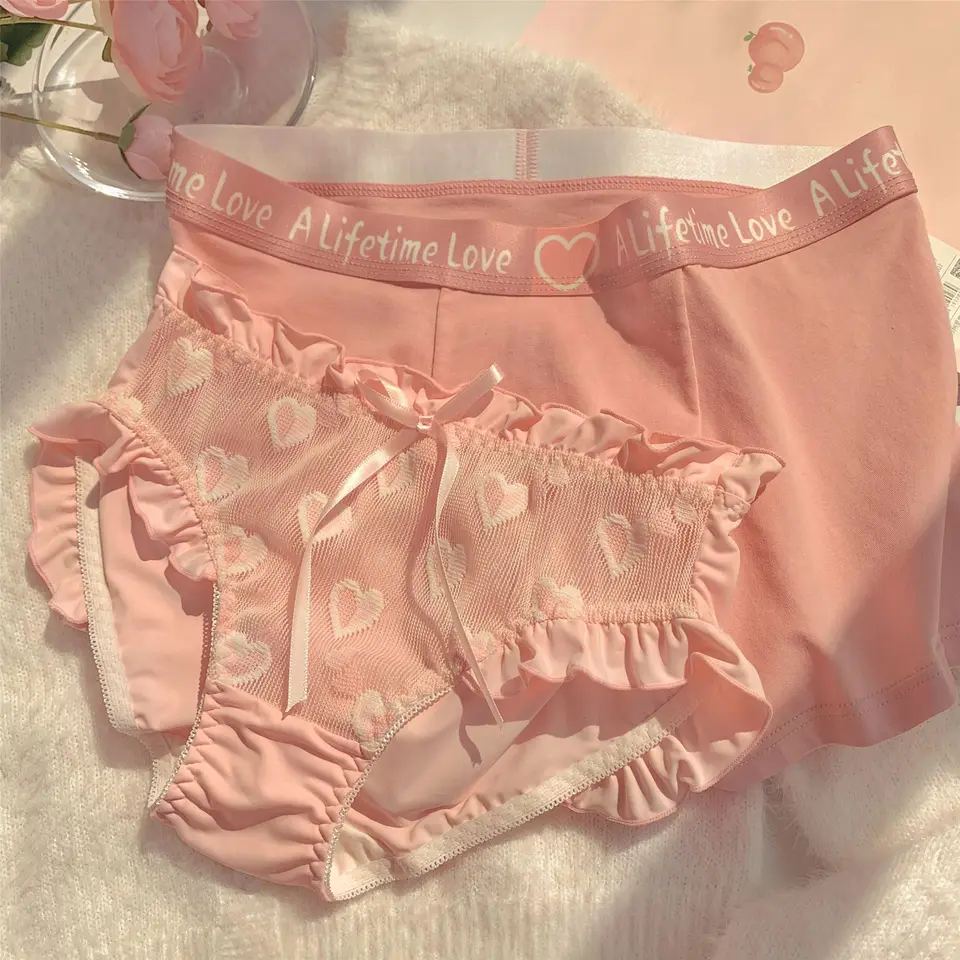 Spodná bielizeň pre páry Men Shorts Sexy ženy spodky Párované nohavičky pre pár spodných bielizní pre ženy, hodvábne nohavičky