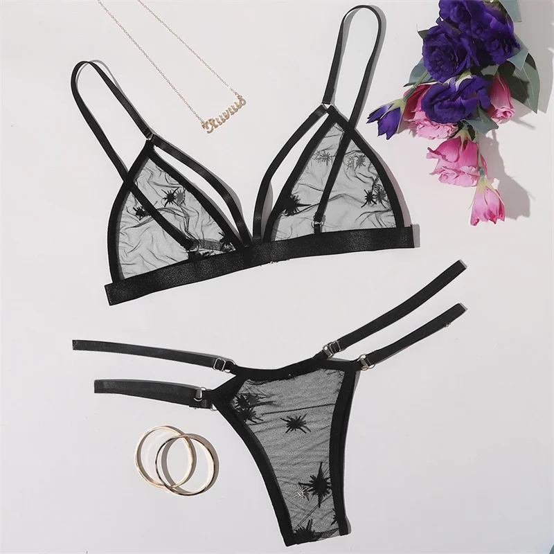Spodná bielizeň sexy jemné spodné prádlo vyšívací čipka pre bielizeň Ženy Transparentné podprsenky Panty set erotické spodné prádlo Intímne spodná bielizeň