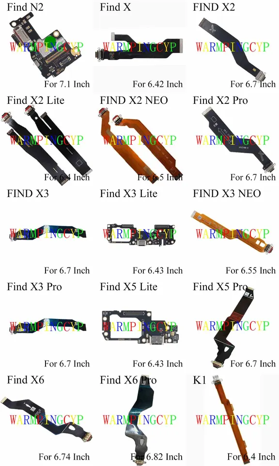 Spodná doska USB nabíjačku USB Flex pre OPPO Nájdenie N2 Flip X2 Lite Neo Pro X3 X5 X6 PDEM10 PDET10 CPH2005 CPH2009 PDEM30 PEDM00