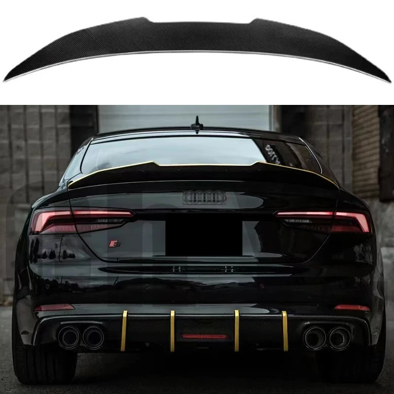 Spojler automobilov pre Audi A5 S5 RS5 B9 2-4door Coupe Sportback PSM Style Forged Real Carbon Fiber Trick Wing 2017 18 19 20 21 22 22 2023