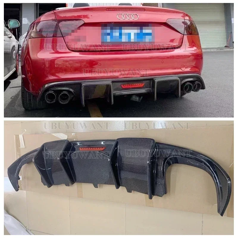 Spojovač pier na zadný nárazník pre spiler pier pre Audi A5 S Line S5 Coupe 2008-2015 Reálne uhlíkové vlákno Non pre štandard A5