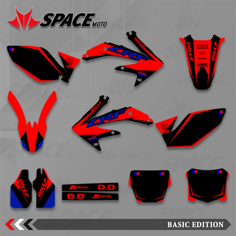 SPOLOČNOSŤ PLNÉ GRAFICKÉ SKLADY SILY SICKERS Súprava pre Honda CRF 450 CRF450 2005 2006 2007 2008 Názov čísla Prispôsobenie