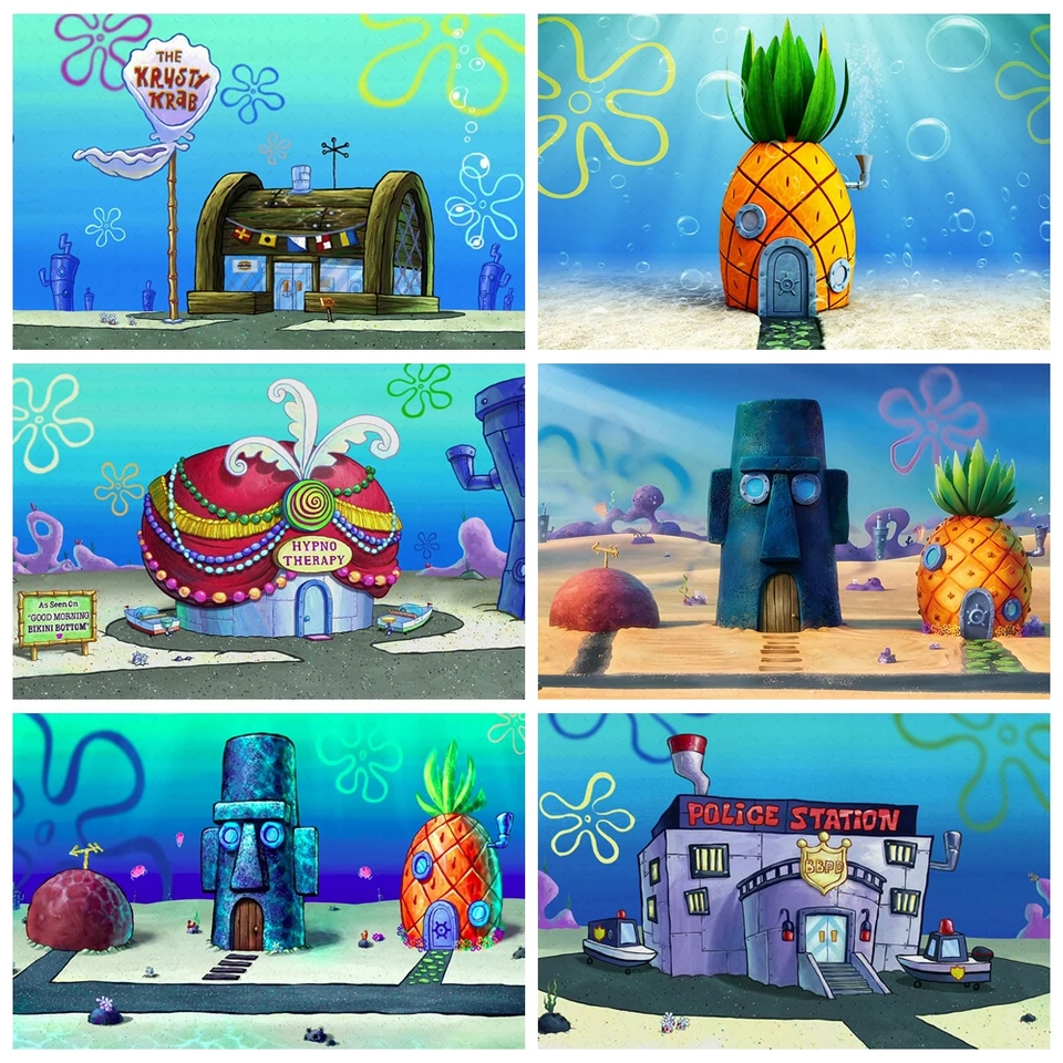 SpongeBob ananásový dom Photography Prispôsobené prispôsobené detské narodeninové oslavy novorodencov Portrét Dekoratívne rekvizity