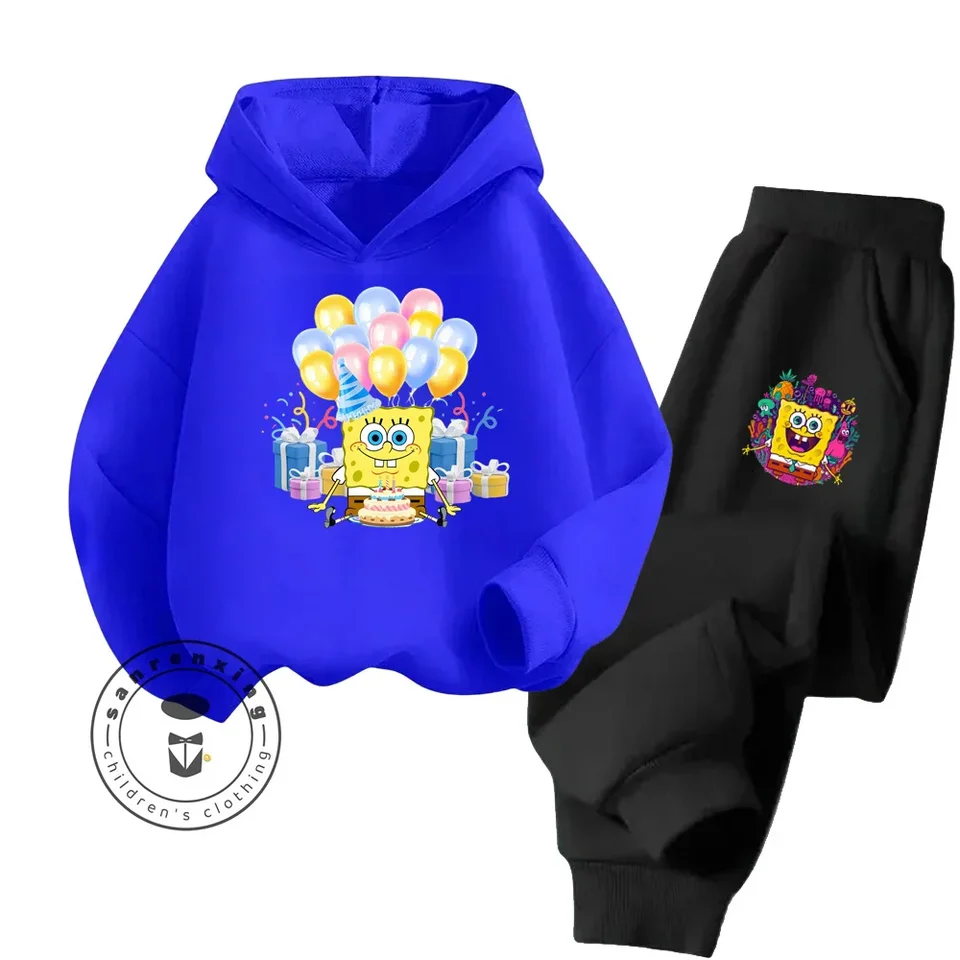 SpongeBob Hip Hop Cartoon Apparel Pure Cotton Hoodie Pant Combo Cool Cartoon Grafics