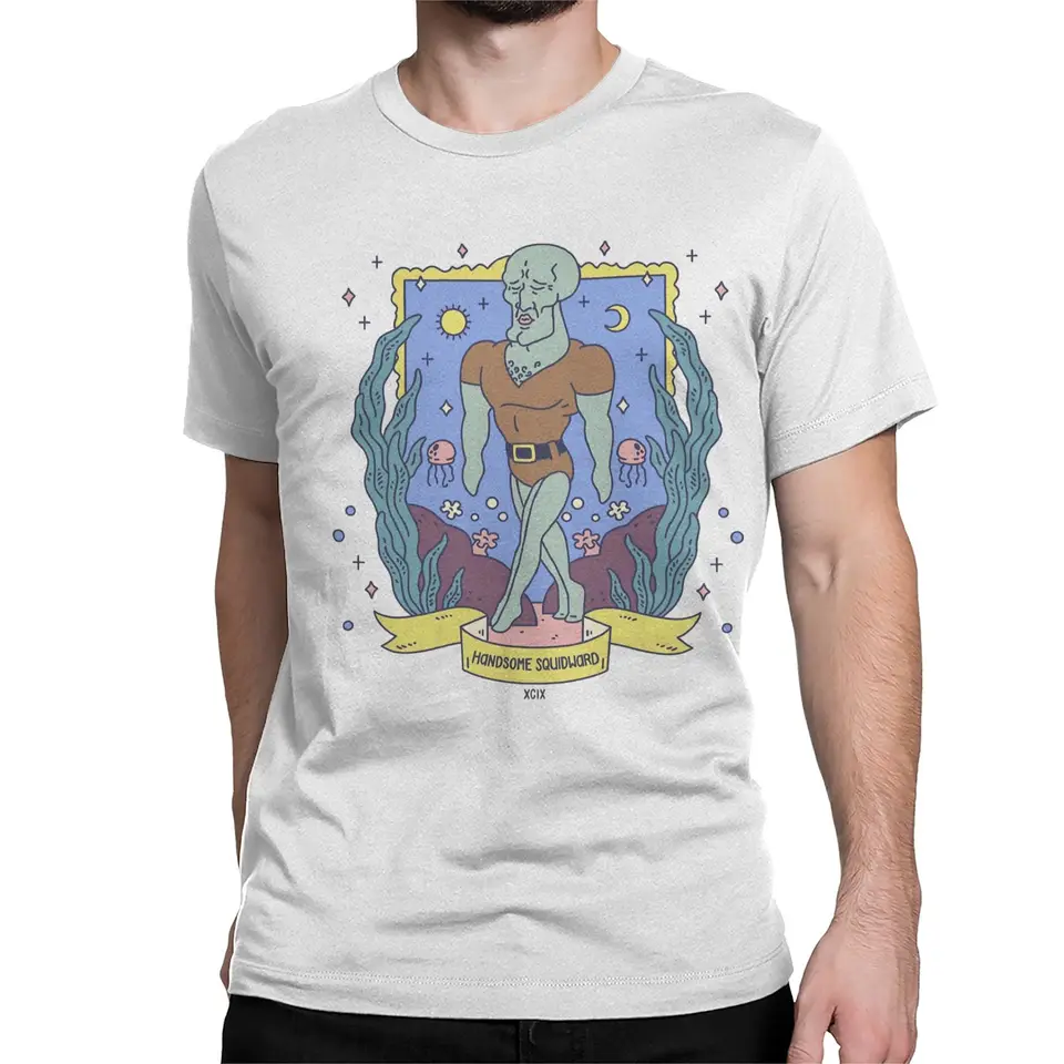 Spongebobed Pekný squidward tarot karta Tee tričko pre mužov Dám
