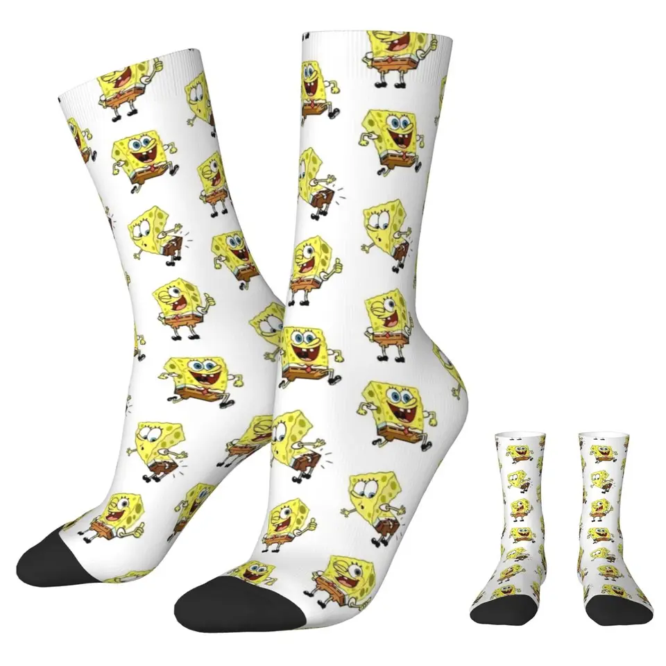 SpongeBobs ponožky vtipné pančuchy Men Kvalitné outdoorové ponožky Jeseň Vlastné protišmykové ponožky