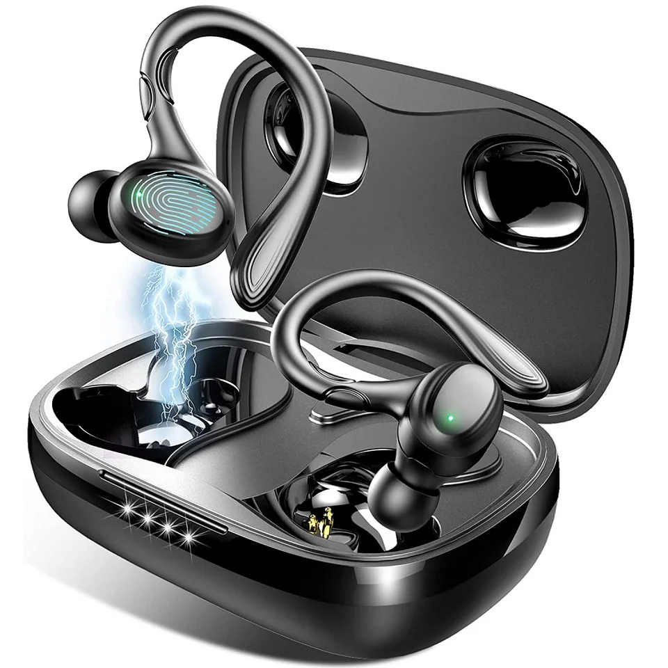 Sport Bluetooth 5.2 slúchadlá bezdrôtových slúchadiel Závuby Zamunutie slúchadlá Earhooks IPX7 Vodotesná náhlavná súprava 10h Hifi Hudobná doba