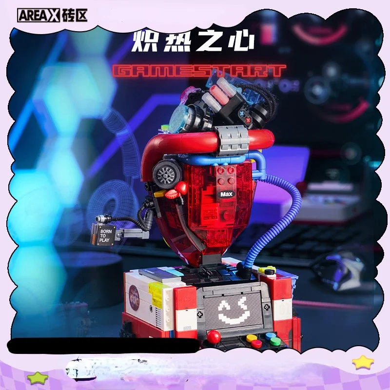 Spot Areax Hot Heart Cyberpunk Trendy Scene Building Blocks Trend Play Zostavujúce Movely Ornament Model Anime Collection