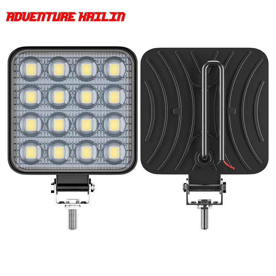 Spot Dodar 2 PCS Automobil LED pracovná lampa 3 -palcová štvorcová konvexná šošovka 16 Svetlo 48 W Pomocné svetlo upravené svetlometové miesto