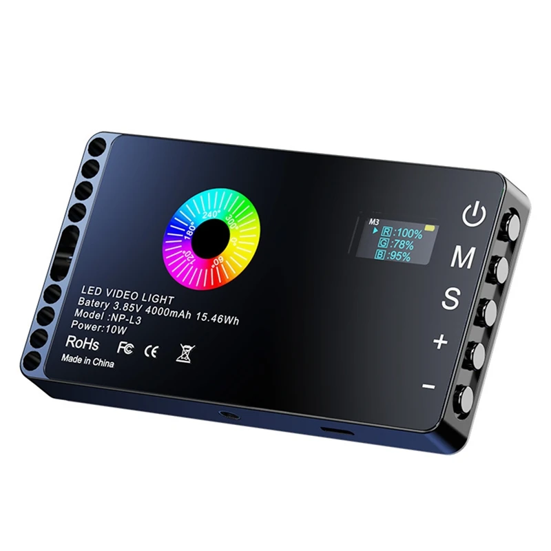 Spotlight RGB Video Light Prenosný 3000-6500K LED kamera Svetlo s nabíjateľnou batériou 4000 mAh pre selfie vlog