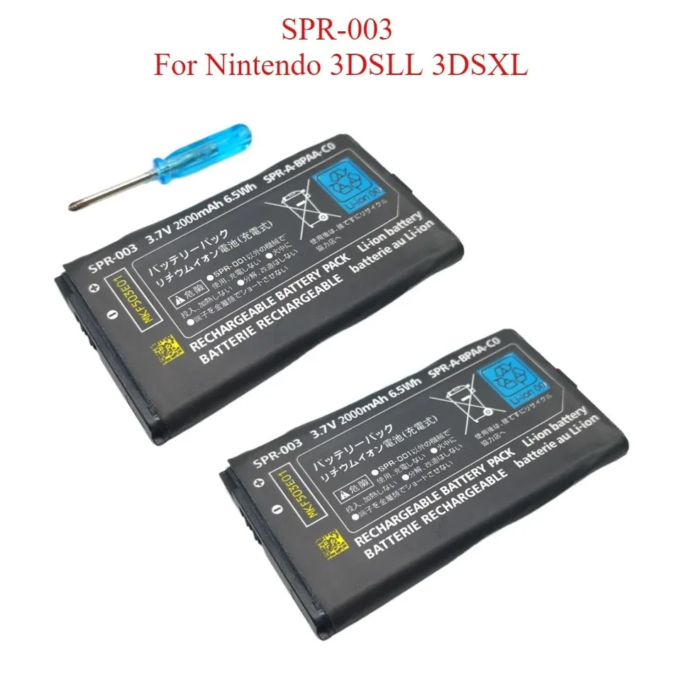 SPR-003 SPR003 SPR 003 2000MAH vysokokapacitná dobíjateľná li-iónová batéria pre Nintendo 3DS LL 3DSLL 3DSXL s paketom s nástrojmi