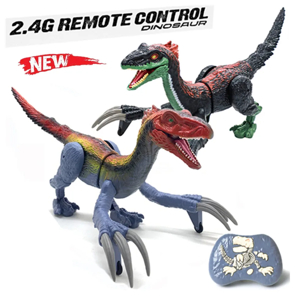 Spraná funkcia Walking Dinosaurus 2.4g diaľkovo ovládanie dinosaurus hračky so svetlami a zvukovými výkyvmi, darček Roaring Boys Darček
