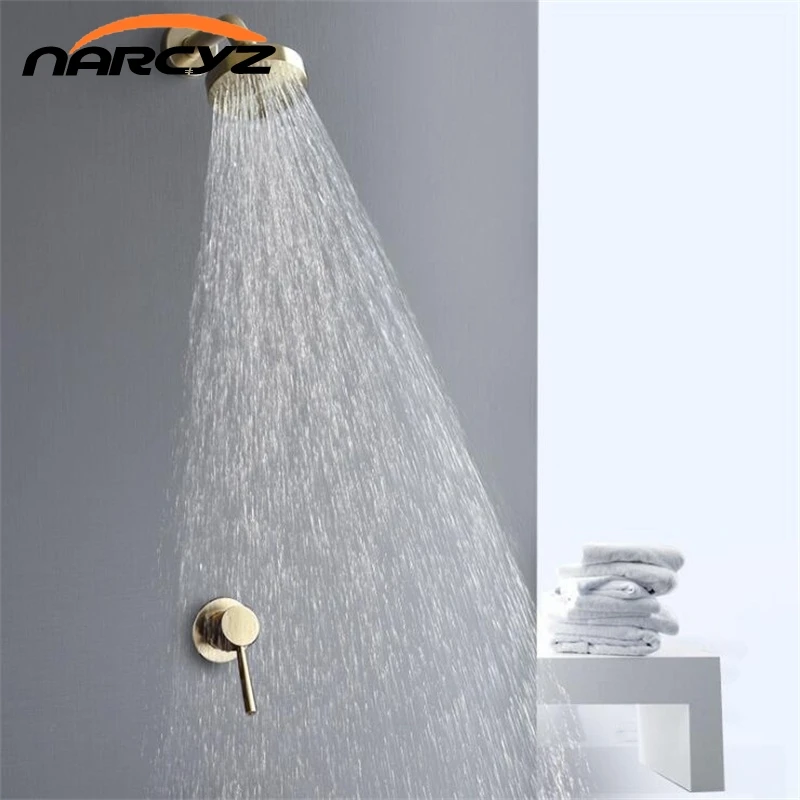 Sprcha skrytá na stenu 304 Sprchovací kút z nehrdzavejúcej ocele Full Copper Brushed Zlatá sprcha Sprinkler Sprcha XT423
