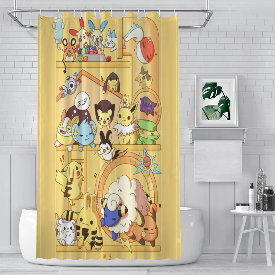 Sprchová závesy kúpeľňa Pokemon Decor