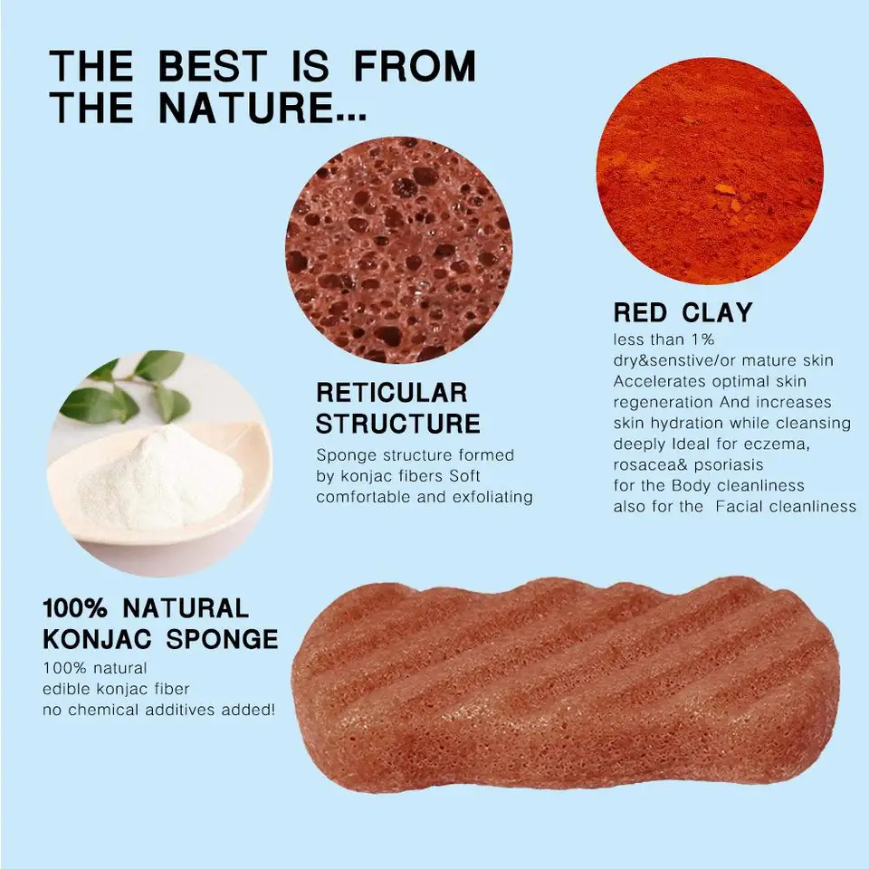 Sprchová špongia Nature Konjac sponce mäkké telové čistiareň čistiace podložky kúpeľne kúpanie Nástroj