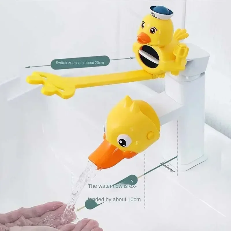 Sprchové doplnky Cartoon Duck Kitchen Pohodlné zariadenie pre vymývanie detských kohútikov pre deti umývanie rúk v umývadle v kúpeľni