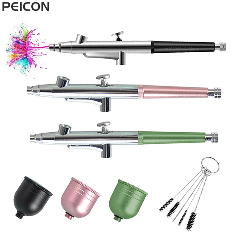 Sprejová pištoľ na maľovanie nechtov modelovanie remeslá Cake Cake Cake Mini Spray Gun 0,3 mm dýzy prenosná airbrush Gun s čistiacou súpravou