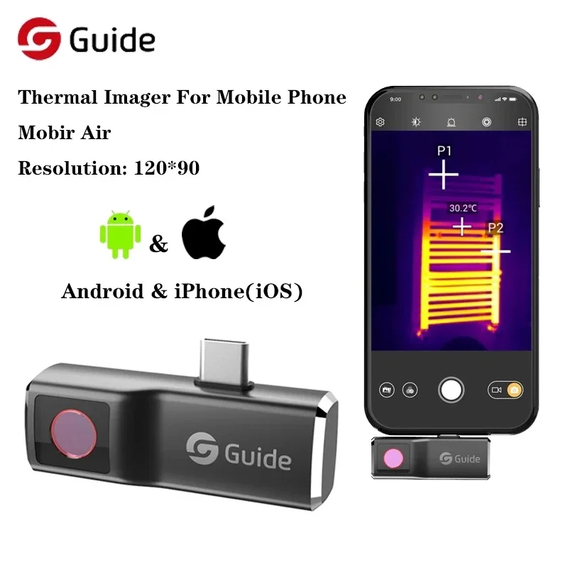 Sprievodca Mobir Air Thermal Imaging Camera pre iPhone a Android Phone Infračervená tepelná snímka Oprava Termografická kamera Termografická kamera