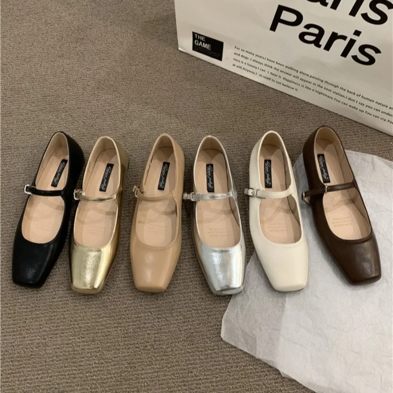 Spring Autumn Single Shoes Fasht Plytle Slip na dámske ploché topánky Dámy Príležitostné vonkajšie baleríne topánky Mary Jane Shoes