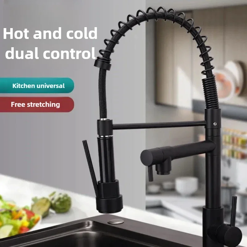 Spring Kitchen Faucet s rozťahovacím sprejom s jednou pákou horúca studená voda pre kuchynský umývadlo duálny výtok Tap Easy Clean
