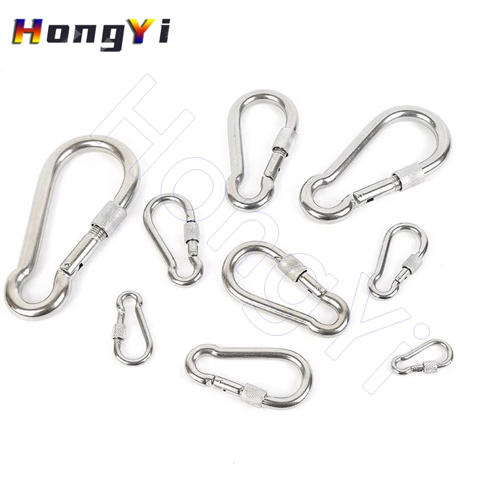 Spring Snap Carabiner 316 Nerezové sponky rýchleho prepojenia Spring Spring Snap Snap Hooks Ohecle pre fľašu/kemping/turistiku/klávesy