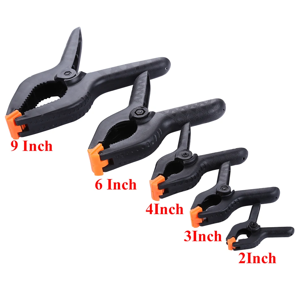 Springové svorky na drevárstvo 2/3/4/6/9inch plastové nylonové tesárske klip Wood Fixing Tools