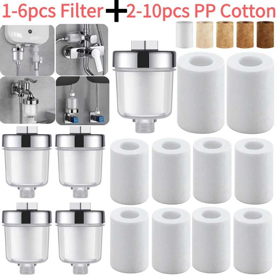Sprinkler Filter Universal Connection Switch Filtrted Sprchova hlava 5 Mikron PP bavlnený filter Tvrdá voda Zmäkčovač pre domácu kuchyňu