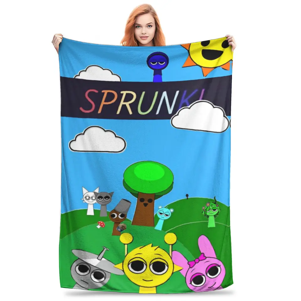 Sprunki Incredibox Funny Game Hrot Hrot pre gauč fuzzy mäkká plyšová prikrývka 50x60 palcov viacnásobná posteľná posteľná lôžko pre všetky sezóny