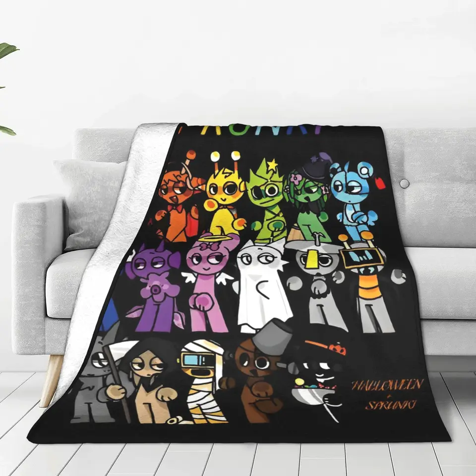 Sprunki Incredibox Gray Oren Funbot Flanel prikrývky Beats Game Novinka hádzanie prikrývok pre domov 125*100 cm koberec