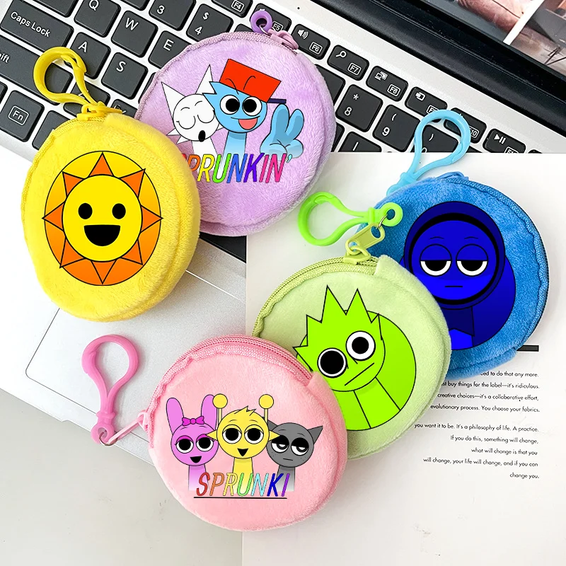 Sprunki minca kabelka Incredibox Cute Cartoon Vysoko kvalitná plyšová peňaženka dievčatko chlapci Študent Storage Bag Child