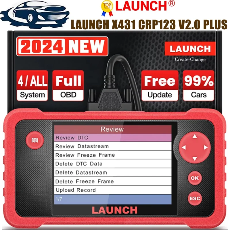 Spustenie X431 CRP123 V2.0 Plus Scanner OBD2 Všetky systémy Diagnostické nástroje automobilov Oil SAS atď.